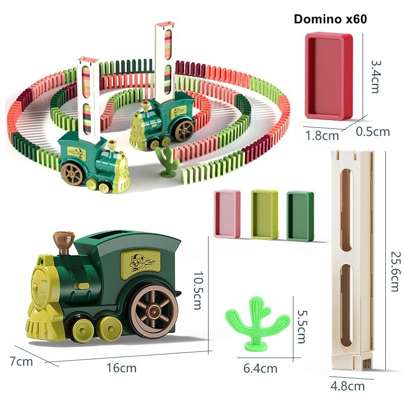 Green train domino train domino block set automatic variants 3 - Pen Fidget