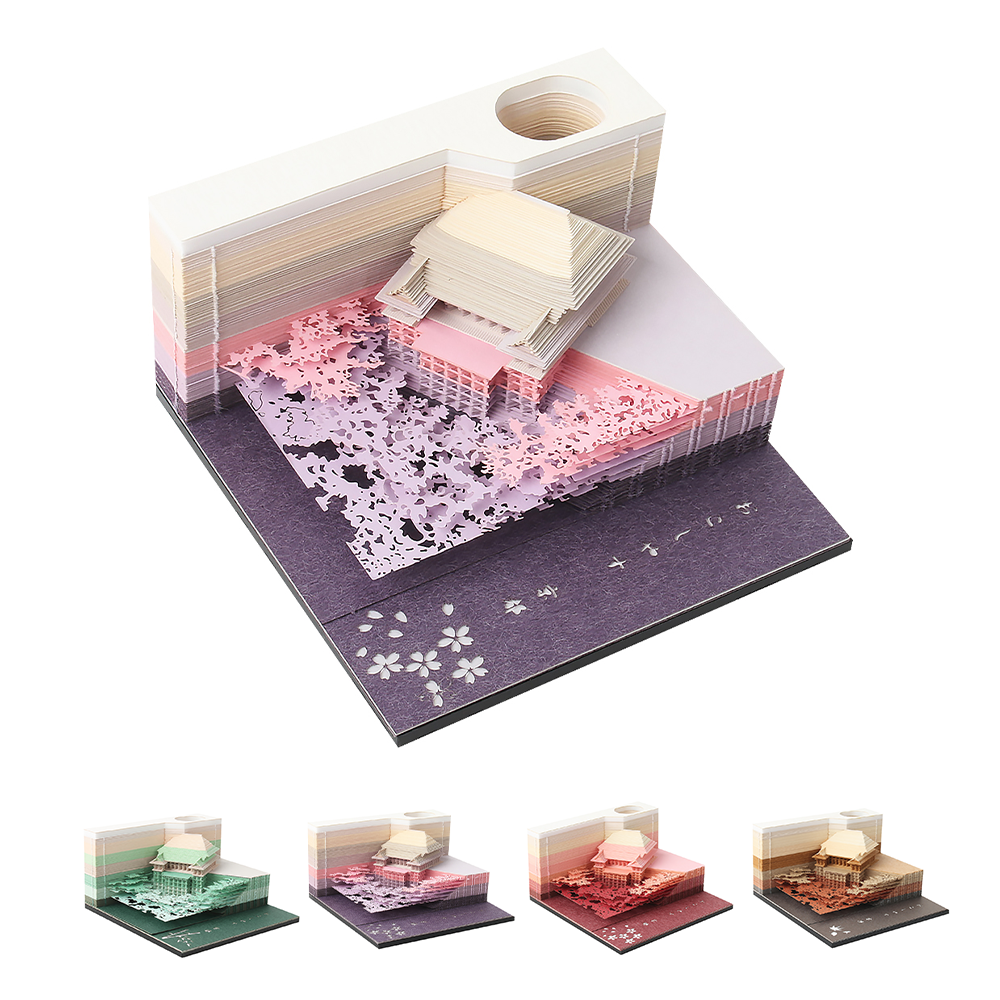 Omoshiroi Block 160 Sheets 3D Notepad Japan Kiyomizu Temple Treehouse 3D Paper Sticky Note Diy Cute - Artropad