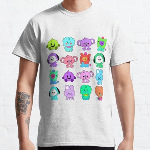 Colourful BT21 Character Pattern Style Classic T-Shirt RB2103 product Offical bt21 Merch